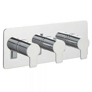 JTP Amore Chrome Horizontal Three Outlet Thermostatic Shower Valve