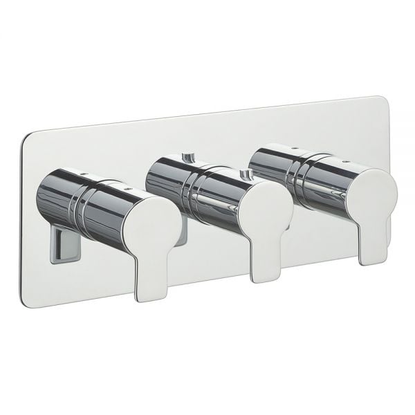 JTP Amore Chrome Horizontal Two Outlet Thermostatic Shower Valve