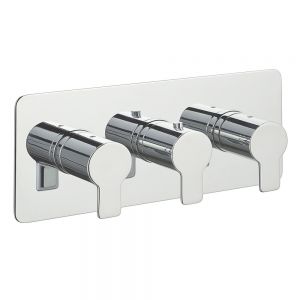 JTP Amore Chrome Horizontal Two Outlet Thermostatic Shower Valve