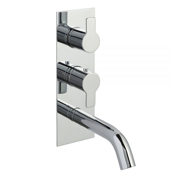 JTP Amore Chrome Two Outlet Thermostatic Shower Valve with Spout