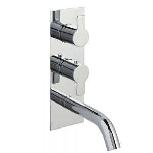 JTP Amore Chrome Two Outlet Thermostatic Shower Valve with Spout