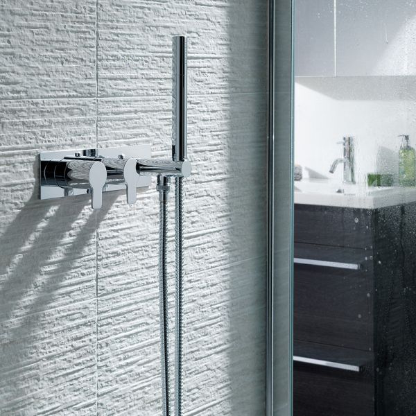 JTP Amore Chrome Two Outlet Thermostatic Shower Valve with Handset Kit #3