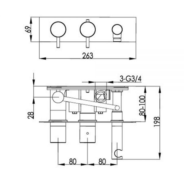 JTP Amore Chrome Two Outlet Thermostatic Shower Valve with Handset Kit #2