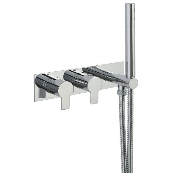 JTP Amore Chrome Two Outlet Thermostatic Shower Valve with Handset Kit
