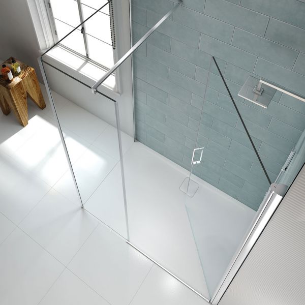 Merlyn 8 Series Frameless 1300 Pivot Shower Door and Inline Panel #4