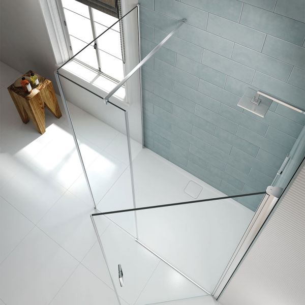 Merlyn 8 Series Frameless 1300 Pivot Shower Door and Inline Panel #5