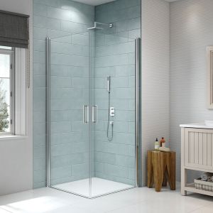 Merlyn 8 Series Frameless 760 x 760 Double Pivot Showerwall Enclosure