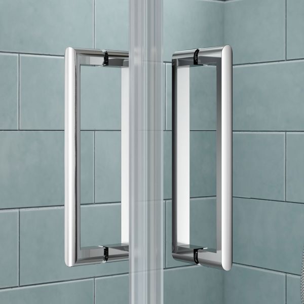 Merlyn 8 Series Frameless 800 x 800 Double Pivot Showerwall Enclosure #2