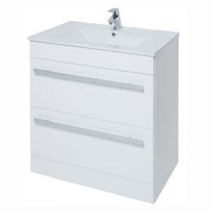 Kartell Purity 800 White 2 Drawer Floor Standing Vanity Unit and Slim Basin