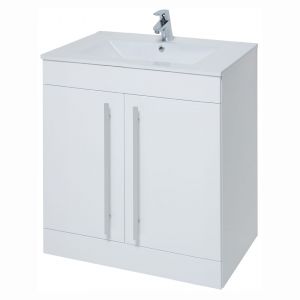 Kartell Purity 800 White 2 Door Floor Standing Vanity Unit and Slim Basin