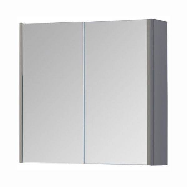 Kartell Options 800 x 600 Basalt Grey Double Door Mirrored Bathroom Cabinet