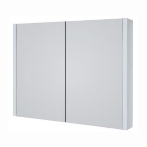 Kartell City 800 x 650 Gloss White Double Door Mirrored Bathroom Cabinet