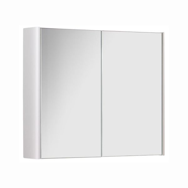 Kartell Options 800 x 600 White Double Door Mirrored Bathroom Cabinet