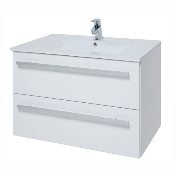 Kartell Purity 800 White 2 Drawer Wall Mounted Vanity Unit and Slim Basin