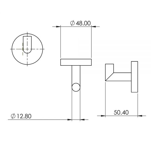 Abacus Iso Pro Brushed Brass Single Robe Hook #2