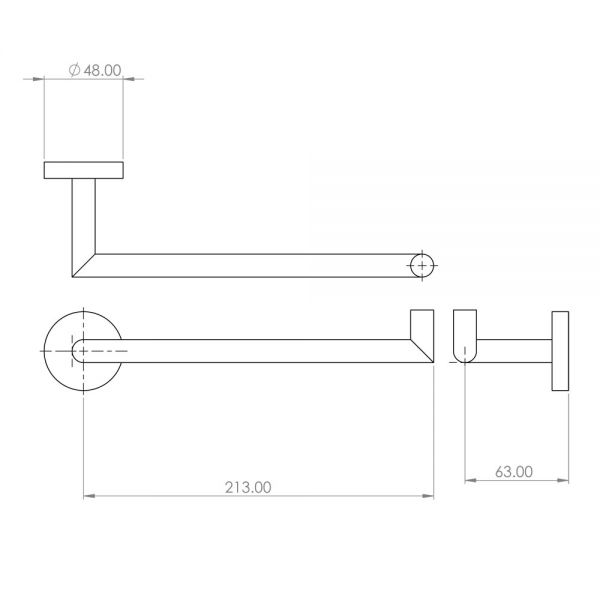 Abacus Iso Pro Brushed Bronze Single Towel Holder #2