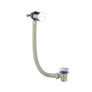 JTP Chrome Temperature Control Overflow Bath Filler with Click Clack Waste