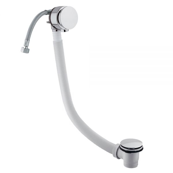 JTP Chrome Overflow Bath Filler with Click Clack Waste