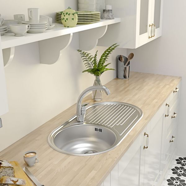 Clearwater Oboe 1 Bowl Inset Stainless Steel Kitchen Sink with Drainer 847 x 444 #3