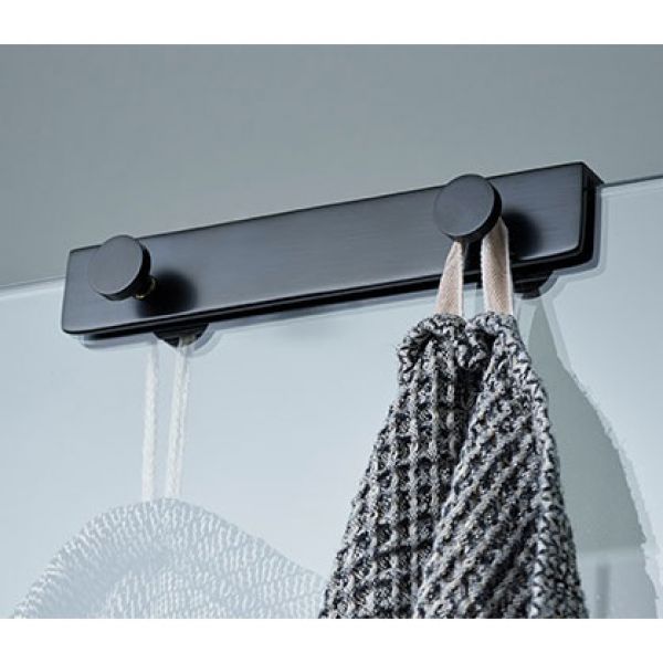 Miller Atlanta Black Over Shower Door or Shower Screen 4 Hold Robe Hook 832B