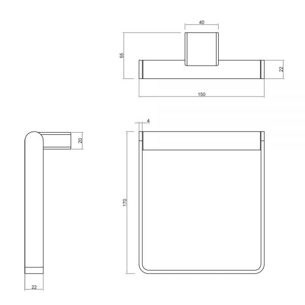 Miller Miami Nickel Towel Ring 8405BN #2