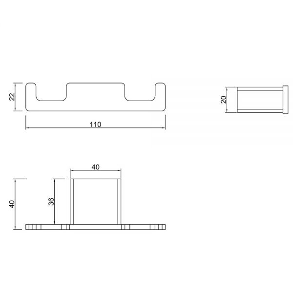 Miller Miami Black Double Robe Hook 8412B #2