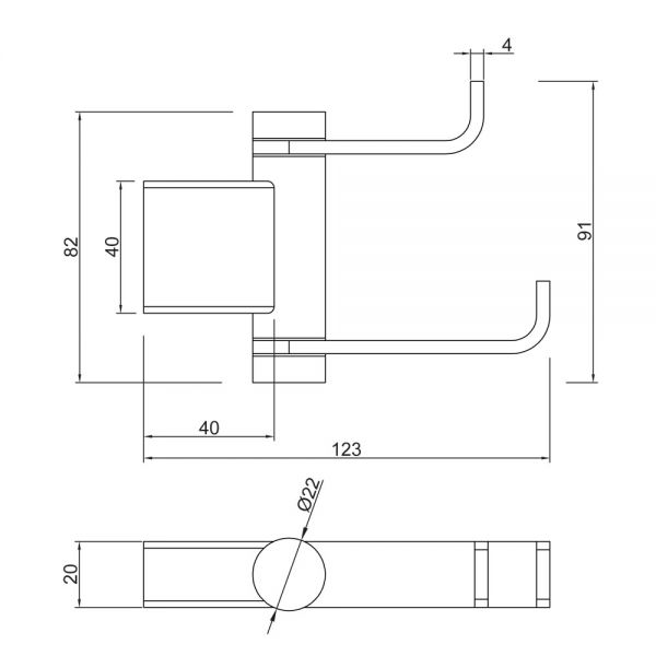 Miller Miami Stainless Steel Swivel Double Robe Hook 8440BN #2
