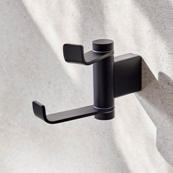 Miller Miami Black Swivel Double Robe Hook 8440B