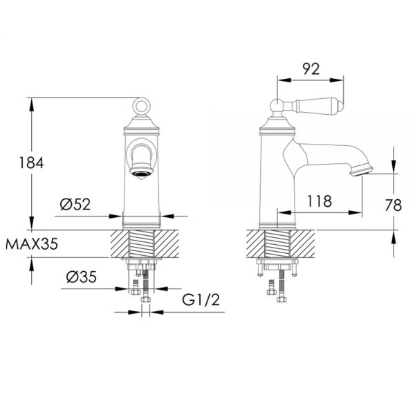 JTP Grosvenor Lever Chrome Basin Mixer Tap #2