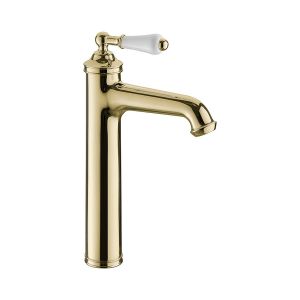 JTP Grosvenor Lever Polished Gold Tall Basin Mixer Tap