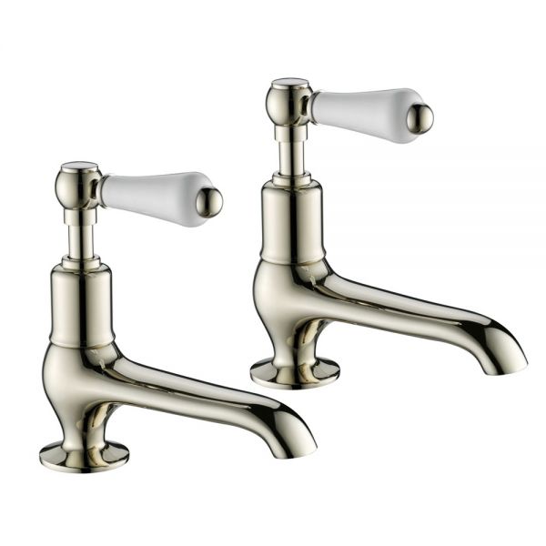JTP Grosvenor Lever Nickel Long Nose Basin Pillar Taps