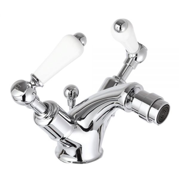 JTP Grosvenor Lever Chrome Bidet Mixer Tap with Pop Up Waste