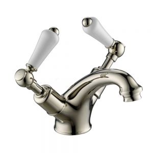 JTP Grosvenor Lever Nickel Basin Mixer Tap with Pop Up Waste