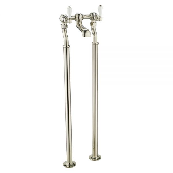 JTP Grosvenor Lever Nickel Floor Standing Bath Filler Tap