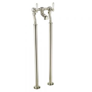 JTP Grosvenor Lever Nickel Floor Standing Bath Filler Tap