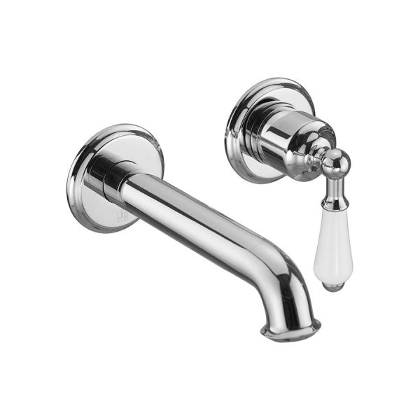 JTP Grosvenor Lever Chrome 2 Hole Wall Mounted Basin Mixer Tap
