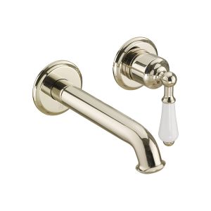 JTP Grosvenor Lever Nickel 2 Hole Wall Mounted Basin Mixer Tap