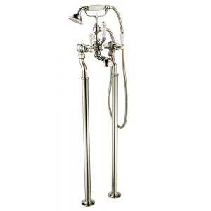 JTP Grosvenor Lever Nickel Floor Standing Bath Shower Mixer Tap