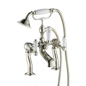 JTP Grosvenor Lever Nickel Deck Mounted Bath Shower Mixer Tap