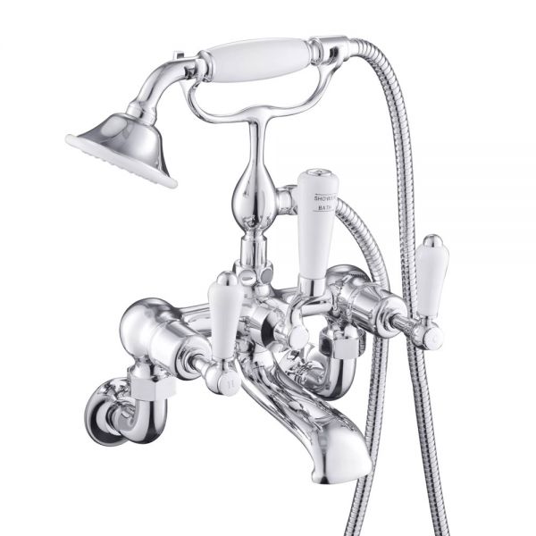 JTP Grosvenor Lever Chrome Wall Mounted Bath Shower Mixer Tap