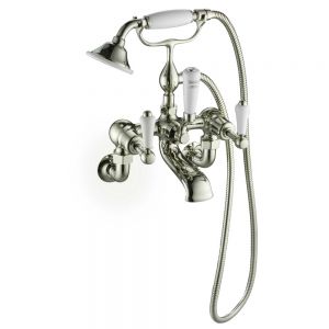 JTP Grosvenor Lever Nickel Wall Mounted Bath Shower Mixer Tap