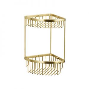 Miller Classic Corner Basket Two Tier Brushed Brass 855MP1