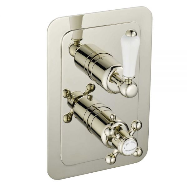 JTP Grosvenor Lever Nickel Single Outlet Thermostatic Shower Valve