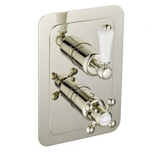 JTP Grosvenor Lever Nickel Single Outlet Thermostatic Shower Valve