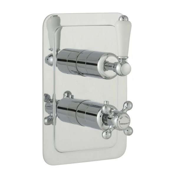 JTP Grosvenor Lever Chrome Two Outlet Thermostatic Shower Valve