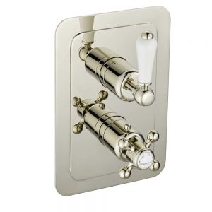JTP Grosvenor Lever Nickel Two Outlet Thermostatic Shower Valve