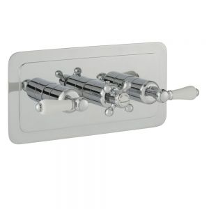 JTP Grosvenor Lever Chrome Horizontal Three Outlet Thermostatic Shower Valve