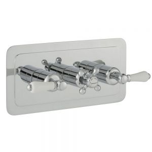 JTP Grosvenor Lever Chrome Horizontal Two Outlet Thermostatic Shower Valve