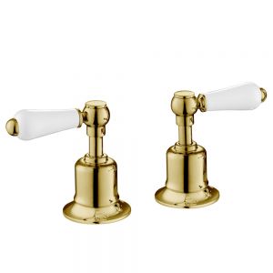 JTP Grosvenor Lever Antique Brass Deck Mounted Panel Valves