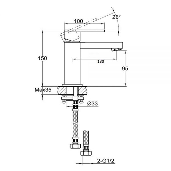 JTP Athena Chrome Basin Mixer Tap #2